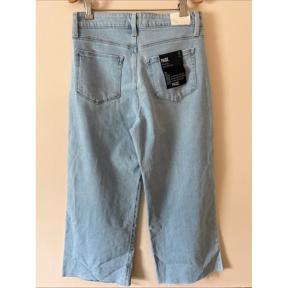 Paige Anessa Wide Leg Ankle Raw Hem Jeans Size 30 - Picture 4 of 8